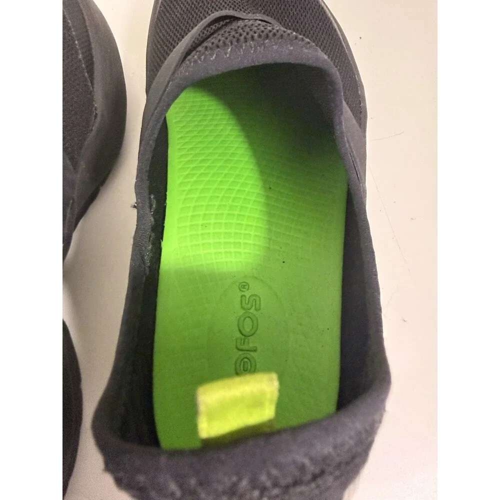 Oofos OOmg Low Shoes Slip On Black Lightweight Recovery Mesh Women's 7